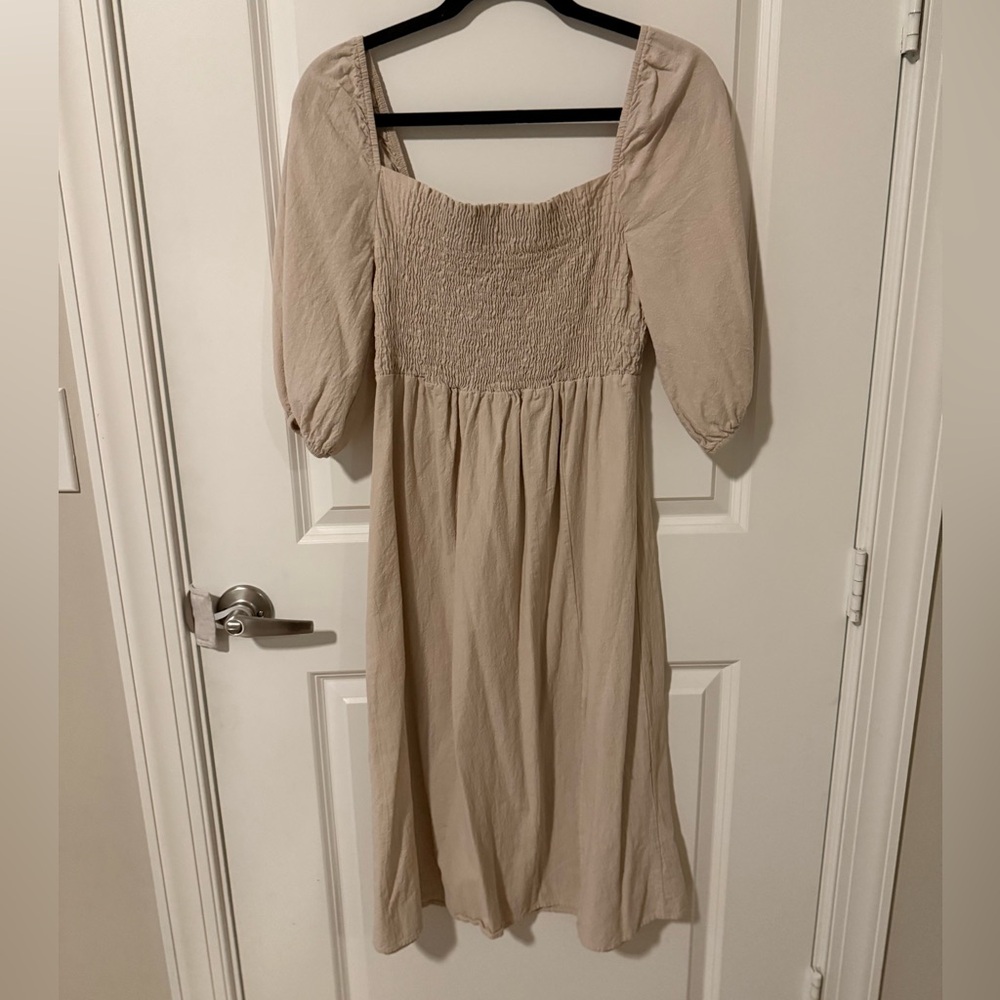 Beige Sleeve Dress